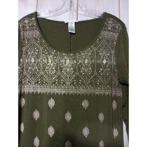 2 For 30‎ Rebecca Malone Blouse Ladies Small Green - Picture 4 of 8